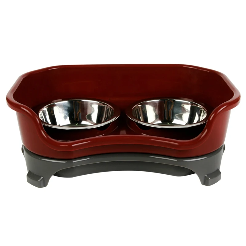 Dog Feeder Drinking Bowls for dogs Cats Pet Stainless Steel Food Bowl with Proof Baffle Pet Double Bowl alimentador perro