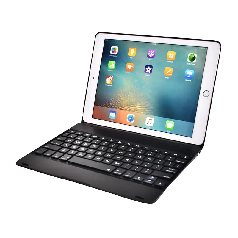 Bluetooth беспроводная клавиатура-чехол Крышка для Apple iPad 9,7 5th 6th Generatio iPad воздуха 1 2 5 6 iPad Pro 9,7 складная клавиатура - Цвет: Черный