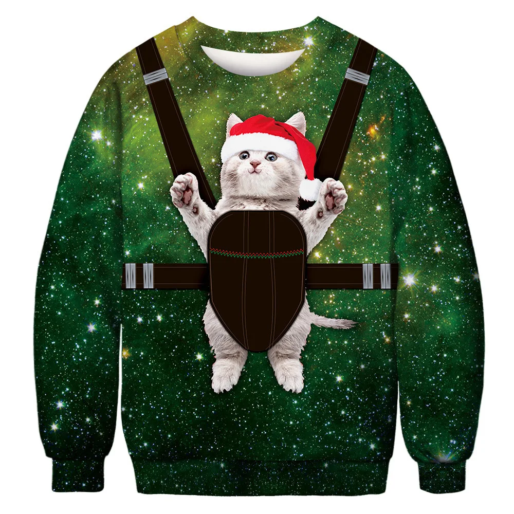 Уродливый Рождественский свитер с 3D-принтом, Забавный Рождественский пуловер, толстовка с капюшоном, свитер для мужчин и женщин для праздников и вечеринок, осенние свитера, джемперы, топы - Цвет: Size 6