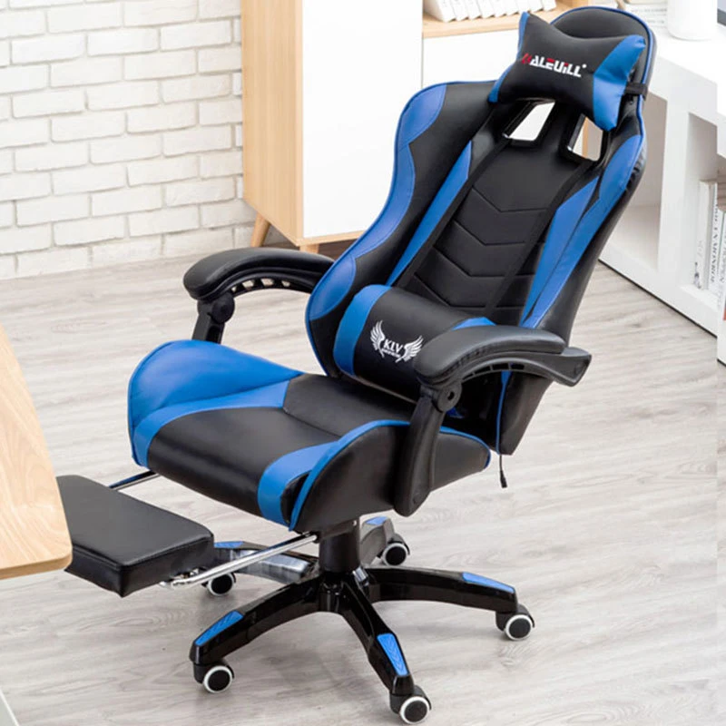 

Internet Cafes Computer Chair Lying Household Office Chair With Footrest Seat Racing Synthetic Soft Leather Cyber Games Chair