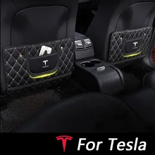 2 шт. автомобильный Противоскользящий мат для Tesla модель 3 Авто искусственная кожа внутренняя отделка украшения аксессуары автомобильный Стайлинг