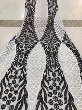 

David-9.9915 fashionable sequins tulle embroidery french net lace fabric for party dress
