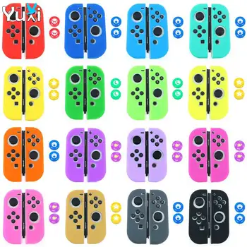 

YuXi For Nintend Switch NS NX Joy-Con Soft Silicone Protective Skin Case +Grip Joystick Caps For Switch Joy Con Controller Cover