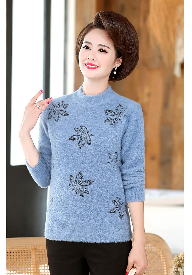 XJXKS Pull Hiver Femme осенне-зимний свитер с высоким воротом Плюс Размер Теплый шерстяной трикотаж Женский пуловер пушистые свитера
