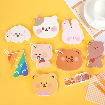 

80Pcs Cute Cartoon Animals Memo Pads Kawaii Colored Bear Rabbit Sticky Notes Writing Sticker For Kid Stationery School Supplies