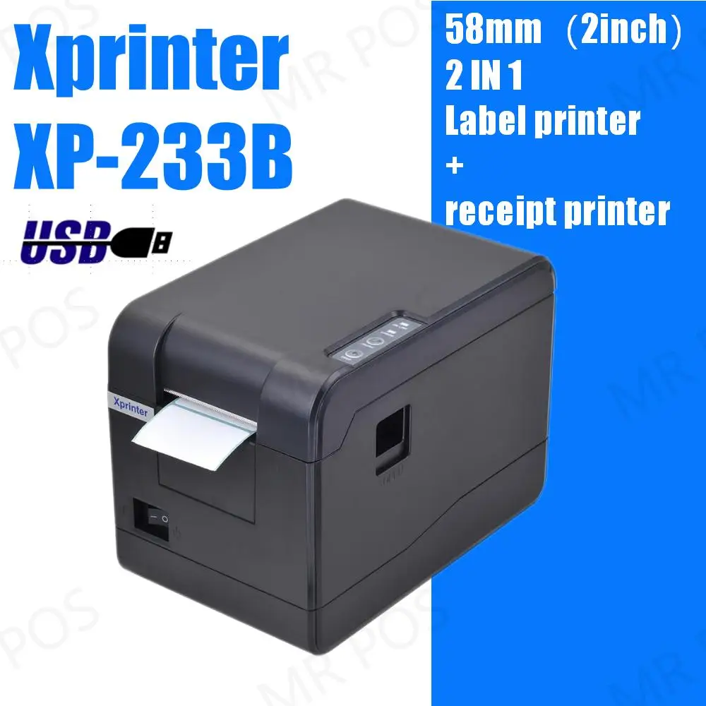 20mm-58mm Label and Receipt Dual-purpose Thermal Printer QR Barcode POS Printer High Quality For Supermarket Store and Tea Shop