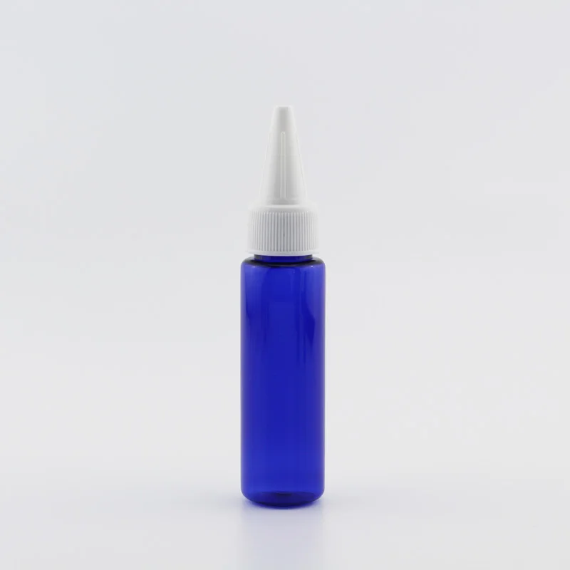 30ml Пустые Цветной Пластик E-Варенье бутылка-контейнер для косметики, а так же 30 г, бутылка для домашних животных с крышка коническая для шампунь по уходу за кожей 50 шт./лот - Цвет: Blue Bottle White