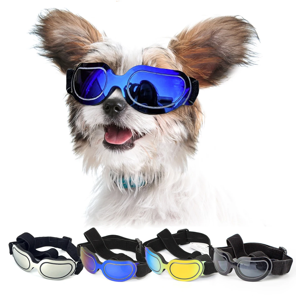 Gafas ajustables para perros pequeños, medianos y grandes, gafas de sol para cachorros, para exteriores, suministro de juguetes para mascotas - AliExpress Hogar jardín
