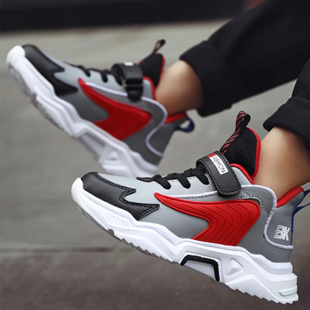 Shoes Kids Boys Girls Running Sports Shoes Basketball Tennis Sneakers Breathable with Hook Loop for Child