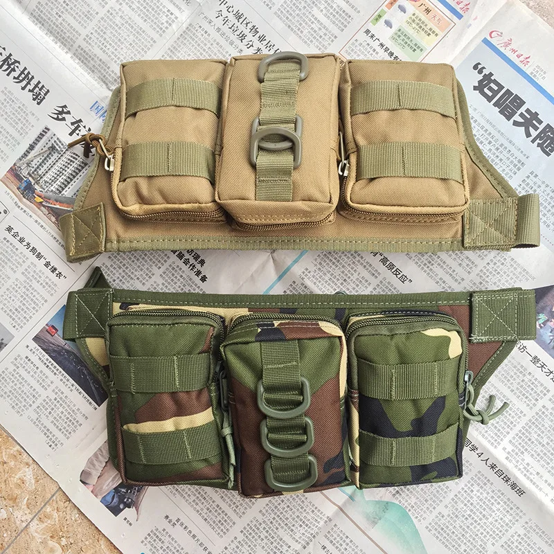 Многофункциональный тройной кошелек для спорта на открытом воздухе, поясная сумка, тактический Камуфляжный u-кошелек, открытый водонепроницаемый, для альпинизма, аттракцион L