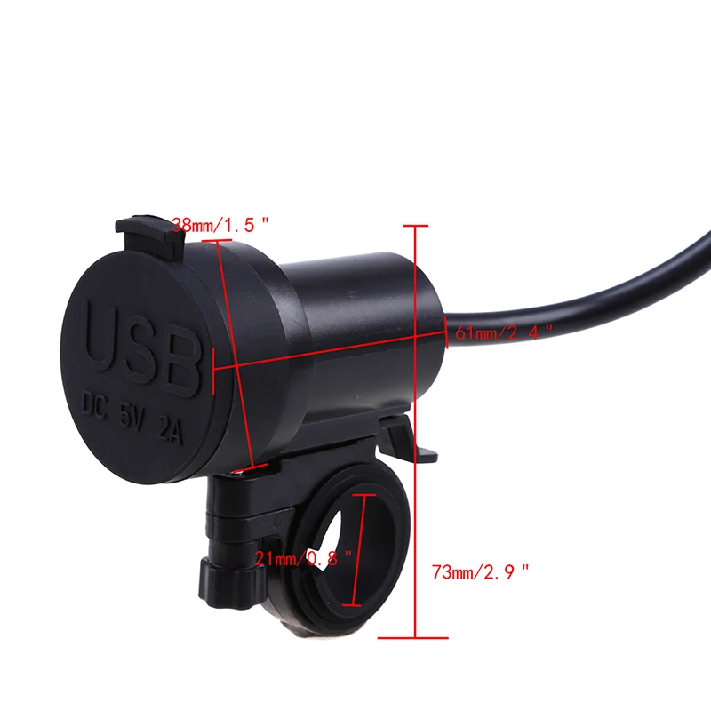Резиновое зарядное устройство POSSBAY из АБС пластика для мотоцикла USB адаптер