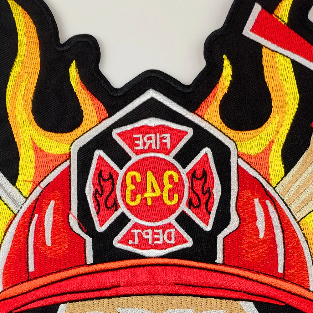 Firefighter Skull Embroidered Patches 