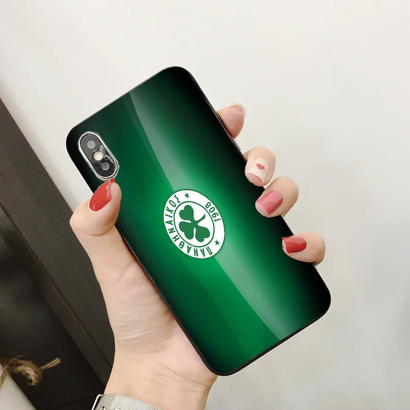 Чехол для телефона Mollo чехол для iphone DIY для Panathinaikos FC чехол черный мягкий TPU для iphone 11Pro X XR XS MAX 7 8 7plus 6 6S 5S SE