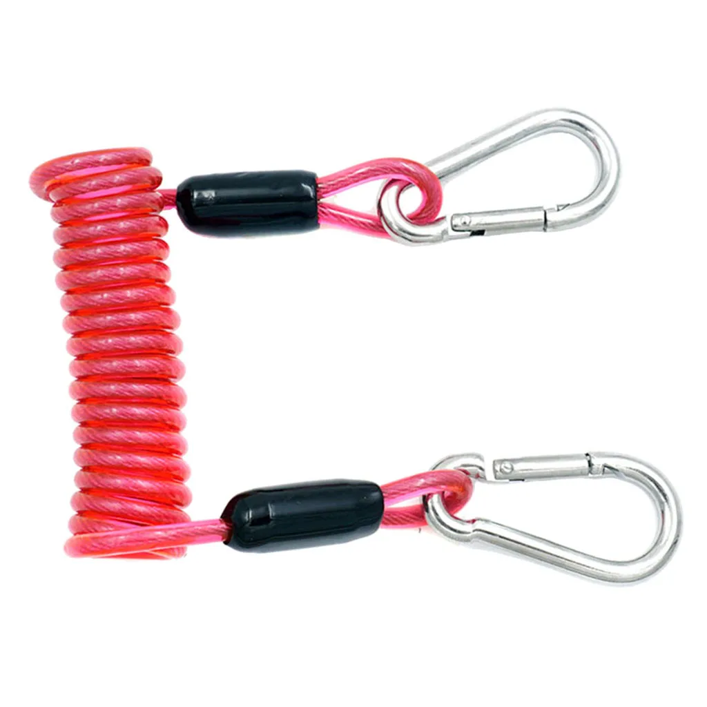 Lanyard & Snap Hook Diving Coiled Cord Flashlight Surfing Bracket Strap