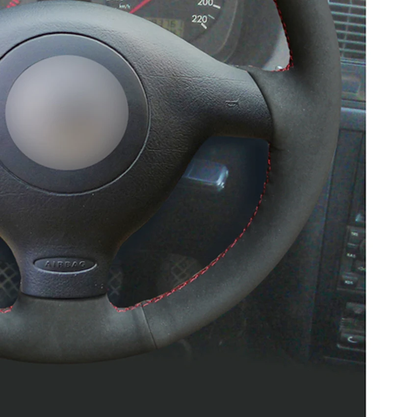 Чехол на руль Mewant из черной замши для Seat Leon MK1 (1M) 1998 2005 Skoda Fabia RS 2003 1 (6Y) 2004 2005|Чехлы