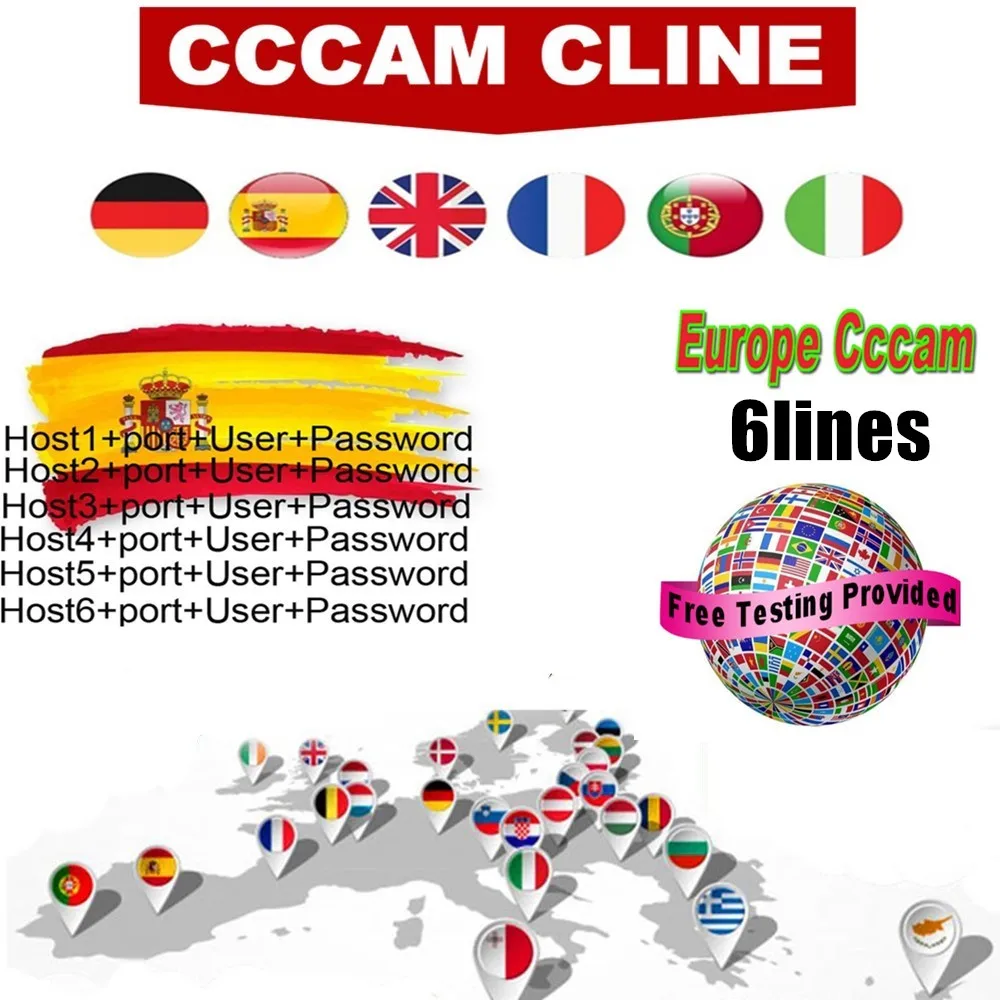 

European supported Cccam equipment Spain Poland Portugal Germany 2 years DVB-S2 satellite receiver gtmedia v8 nova 3/6 lines