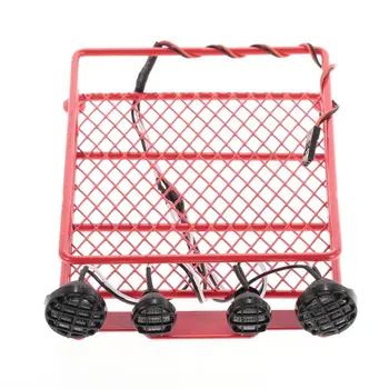 

1/10 Remote Control Car Climbing Car Hard Shell Roof Metal Luggage Rack Modified Upgrade Accessories With Lights Trx-4