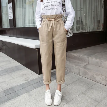 

Korean New Loose jeans woman Loose Harem pants for women plus size High Waist elastic jeans ladies denim jean femme