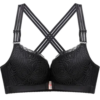 

Plus Size Lace Bras Sexy Women's Bra Front Closure Lingerie Push Up Brassiere C D E Cup Wire Free Bralette Seamless Underwear