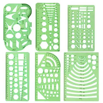 

11 Pcs Drawings Templates Rulers Learn School Practical Measuring Multifunction Wide Usage Math Geometry Stencils Set