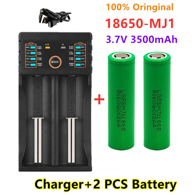 100 Original MJ1 3.7V 3500 mah 18650 Lithium Rechargeable Battery For