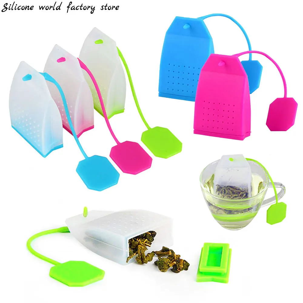 Silicone world Food Grade Silicone Tea Strainer Tea Infusers bag tea Filter Infuser Diffuser Coffee Tools Kitchen Tools