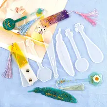 Moule en résine pour bricolage de marque-pages, en cristal époxy UV, en Silicone, rectangulaire en forme de Lute, pour bricolage, fournitures scolaires, artisanat en résine