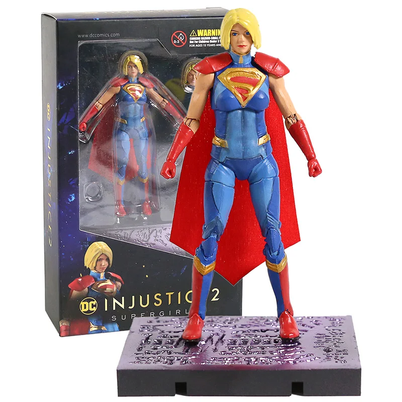 Supergirl DC Comics Injustice 2 Бэтмен Супермен, Супергерл флэш чудо-женщина Джокер Харли Квинн красный капюшон болотная вещь ПВХ фигурка - Цвет: Supergirl