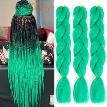 

TALANG 24 Inch Long Synthetic Hair Braids Kanekalon Ombre Black Crochet Braiding Braid Hair Braiding Hair Extension for Woman