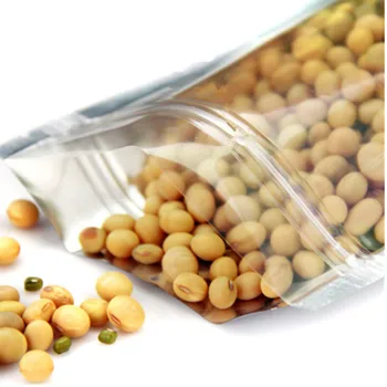 

10pcs Large Translucence Aluminium Foil Packing Bag Zipper Plastic Silver Food Storage Bag Resealable Plastic Pouch Clear Front