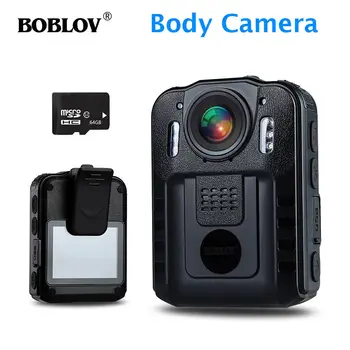 

BOBLOV WN9 64GB IR Night Vision 1296P HD Video Camera LCD Body Worn Cam DVR Recorder Wearable Mini Camcorders Police Camera cam