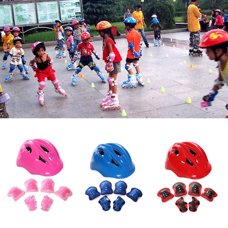 Kit d'équipement de protection pour le patinage à roulettes, pour garçons  et filles, casque de Sport réglable pour enfants, genouillères,  protège-poignets, 4 à 6 ans - AliExpress