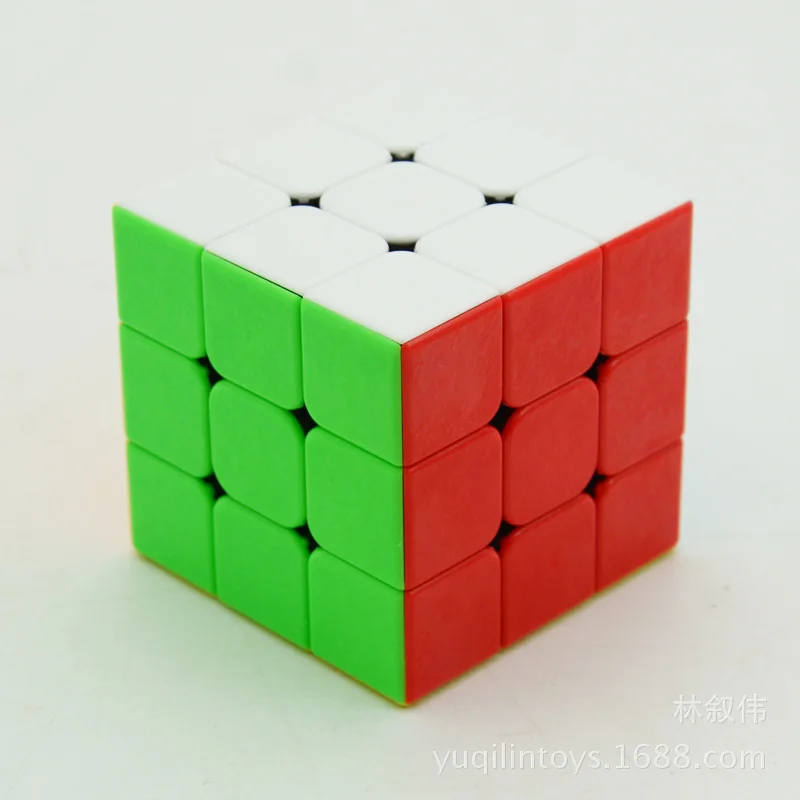 

[Kathrine Gemstone Three Layer Rubik's Cube] Solid Color Hole-Adhesive Paper Game Only Smooth 3-Order Magic Cube Children Intell