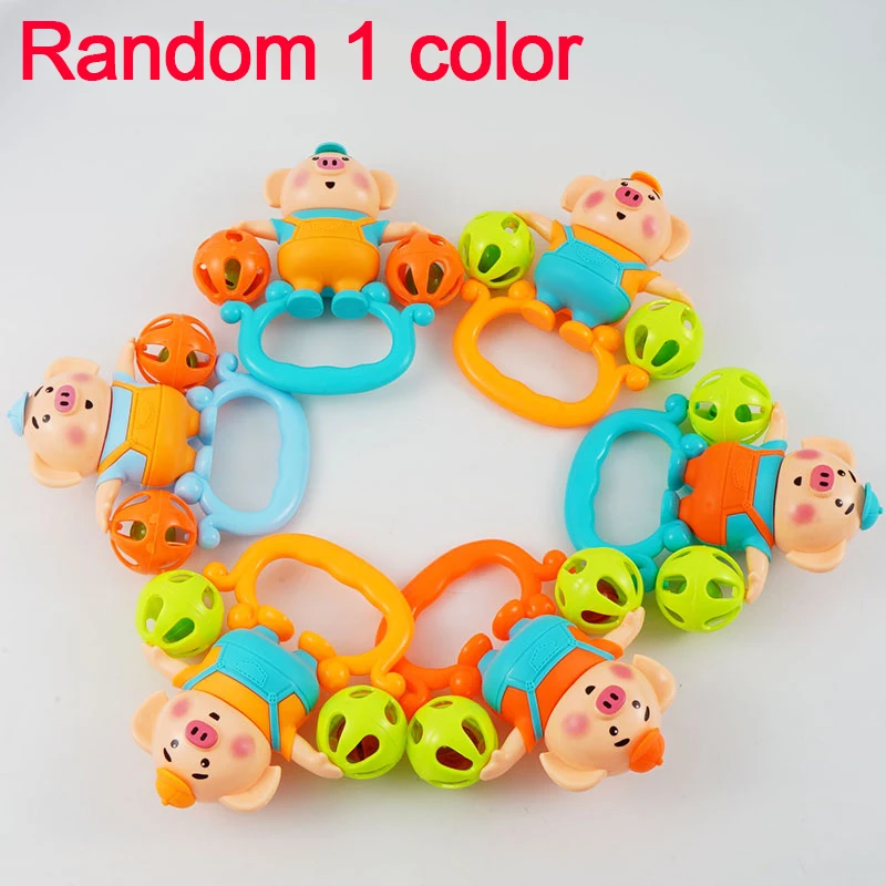 Детские игрушки, рукоять, Джингл, встряхивающий колокольчик, милая поросенок, рукопожатие, колокольчик, детские погремушки игрушки для новорожденных 0-12 месяцев, игрушки - Цвет: Random 1 color