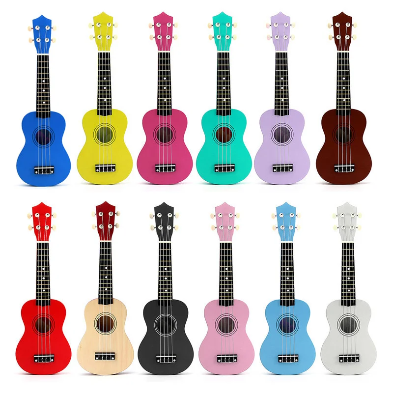 Rains 21 inch Ukulele Soprano Nylon 4 Strings Hawaiian Basswood