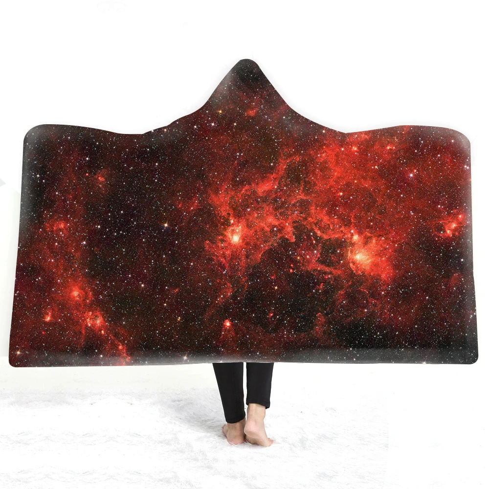 Темный хаки Dreamlike звездное небо Вселенная с принтом богемное одеяло с капюшоном для взрослых Мандала шерпа флисовое женское одеяло из микрофибры - Цвет: Темный хаки