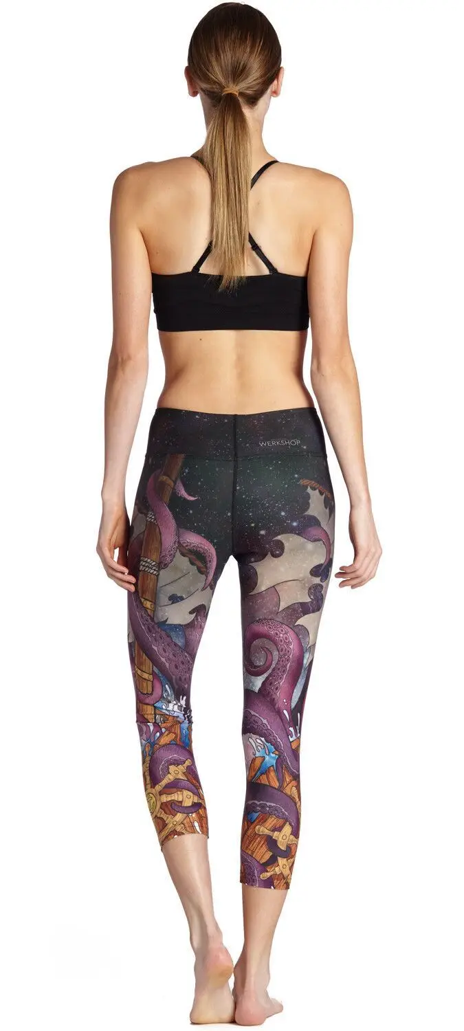 Coloured Octopus Slender s Breath and Sweat Absorbing Female Seven-point lady Pants leggings