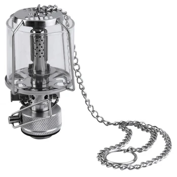 

TOP!-Outdoor Camping Lantern Portable Gas Light Tent Lamp Torch Hanging Glass Lamp Chimney Butane For Travel