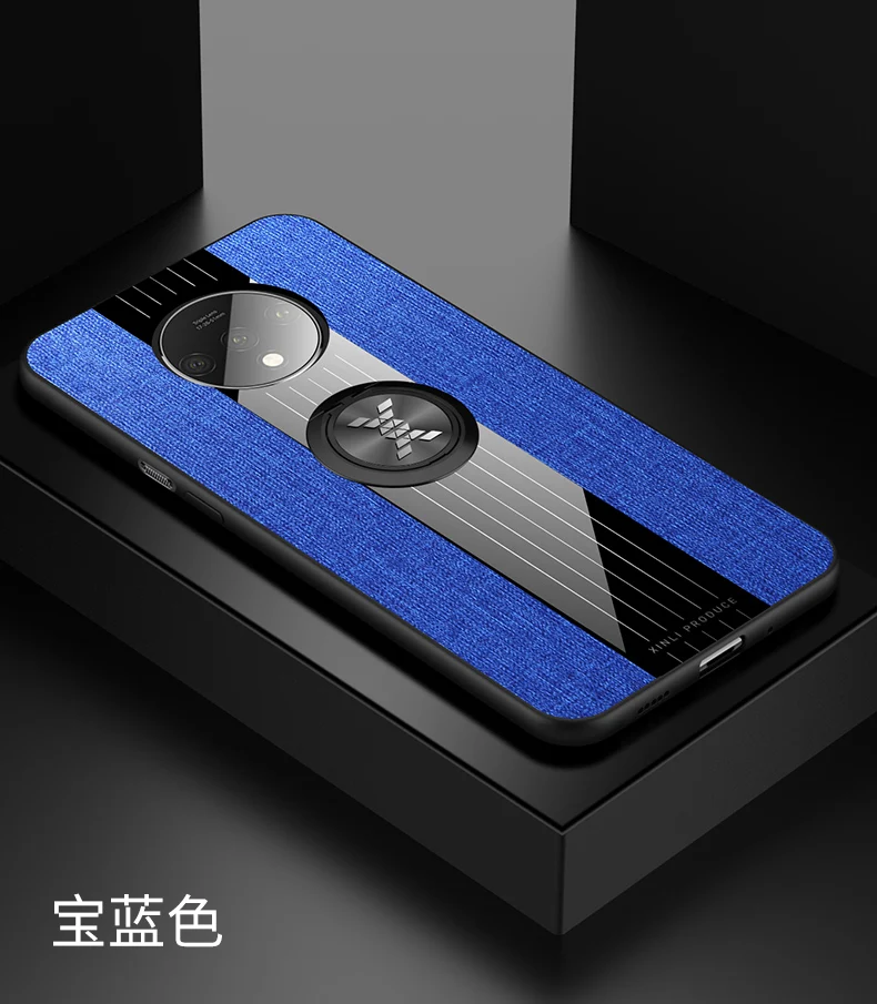 Небесно-голубой Для oneplus 7T чехол силиконовый мягкий ТПУ бампер кольцо держатель Магнитный чехол для телефона для one plus 7t чехол для oneplus 7t pro Чехол funda - Цвет: Небесно-голубой