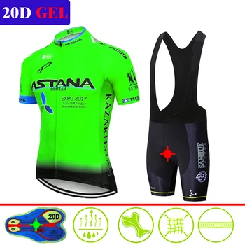 

2020 Summer ASTANA New Cycling Jersey Short Sleeve Set Maillot Ropa Ciclismo Uniformes Quick-dry Bike Clothing MTB Cycle Clothes