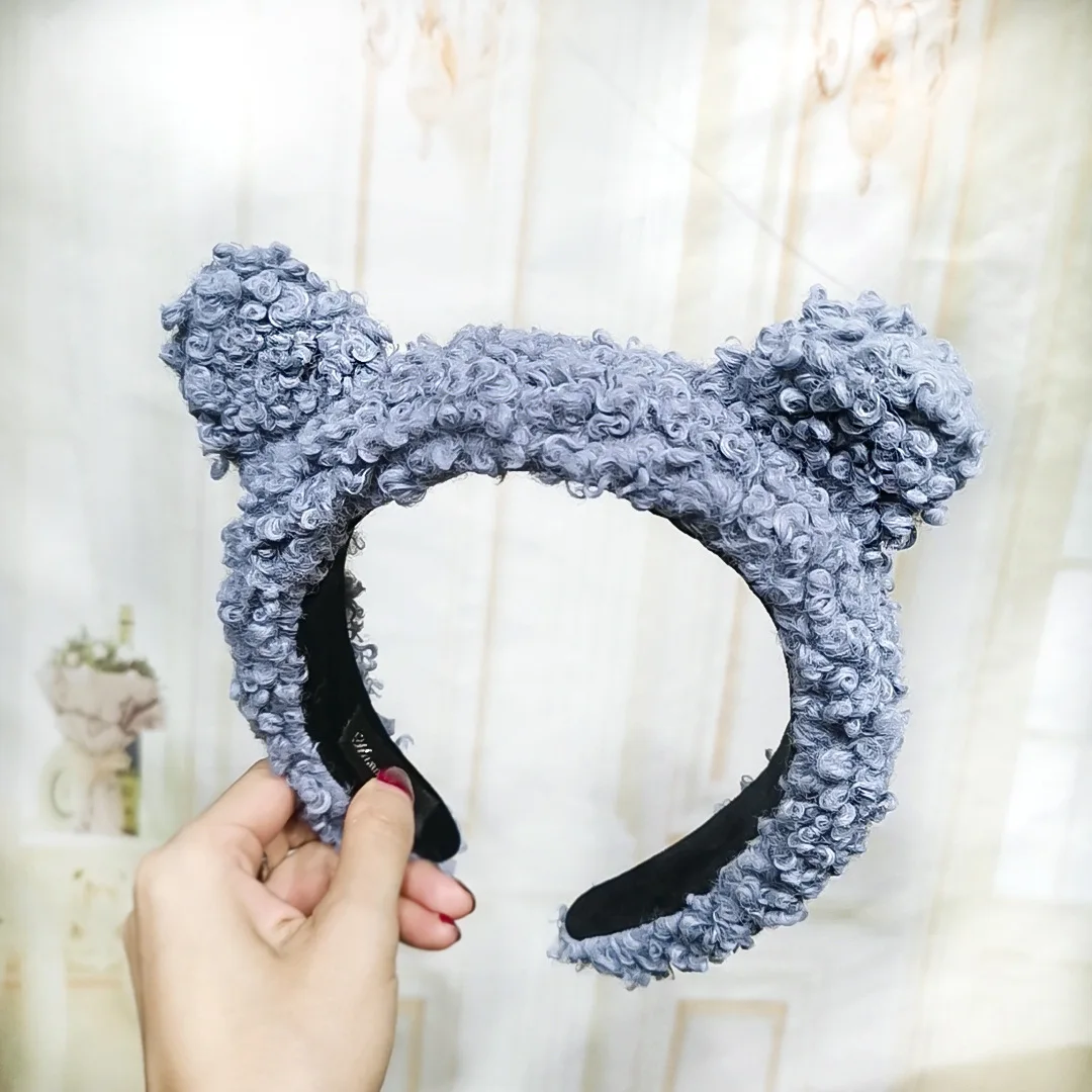 30 шт./лот DIY простой мульти шерсть рулон кролики уши головная повязка Ретро плюшевые повязки для волос Инструменты для укладки аксессуар HA1239