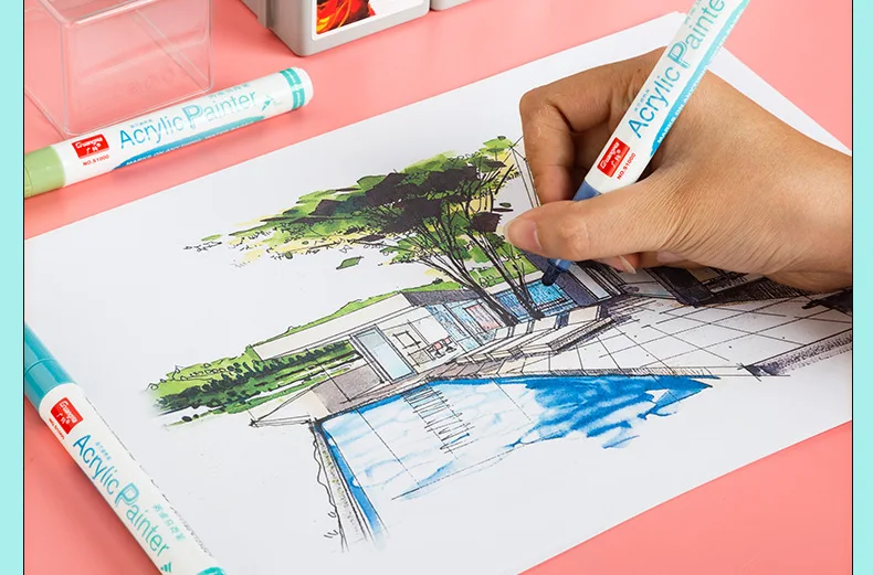 Металлический цветной акриловый маркер DIY альбом doodle pen crayon automatique metale babytoy hand 2 мм свинцовый карандаш моющаяся ручка одежда