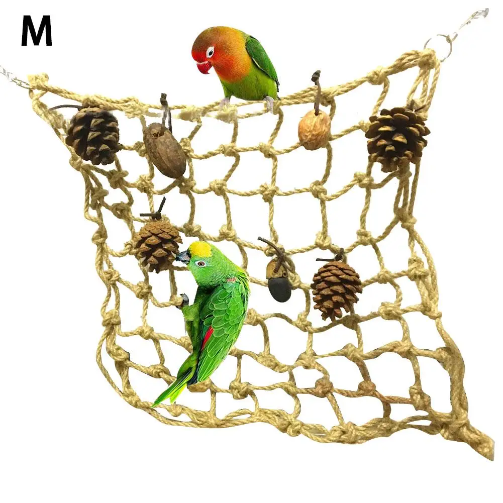 Жердочка для птицы, чистая, натуральная, тканая, на стену, клетка, качели, птица, жевательная, подвесная игрушка для попугая, Петухов