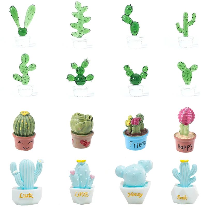 

Handmade Murano Glass Cactus Figurines Ornaments Desktop Craft Adornment Creative Colorful Cute Miniature Plant For Home Decor