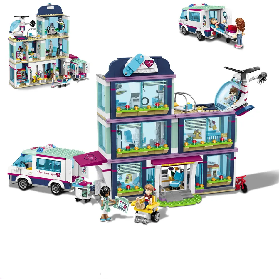 

932PCS Small Building Blocks Toys Compatible with Legoe Friends Heartlake City Hospital Gift for girls boys children DIY