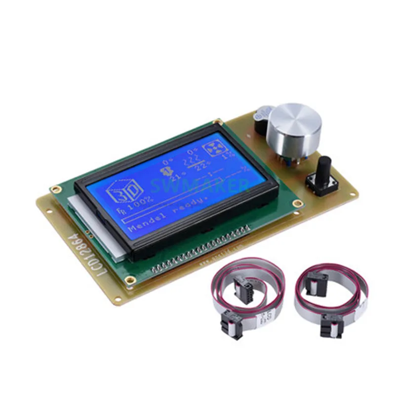 

Anet A6 A8 3D printer Parts LCD 12864 Smart Display Screen with cables for RAMPS 1.4 LCD control panel blue screen