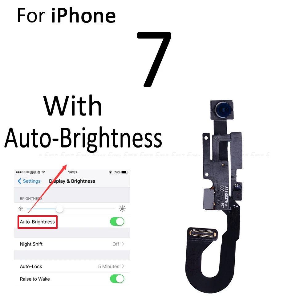 Новая Малая фронтальная камера для iPhone 7 8 Plus датчик света близость гибкий кабель облицовка Cam запасные части - Цвет: 7 With Brightness