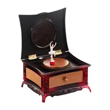 Классический Стиль Вращающийся балетный танцор Девушка Музыкальная шкатулка ящик для хранения ящик макияж зеркало украшение