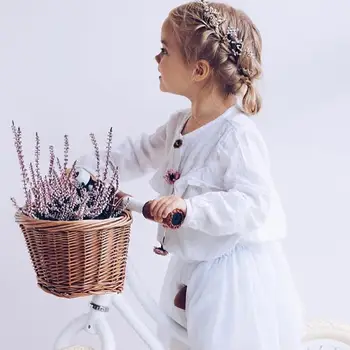 

Children's Vintage Rattan Bicycle Baskets 16 Inch Bicycle Balance Car Baskets Bike Scooter Basket Kids Bike Cart Plastic Handbag