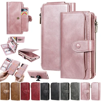 

Luxury Leather Wallet Case For Samsung Galaxy Note 10 Plus Case Flip With Card Holder Stand Retro Cover For Galaxy Note10 Case
